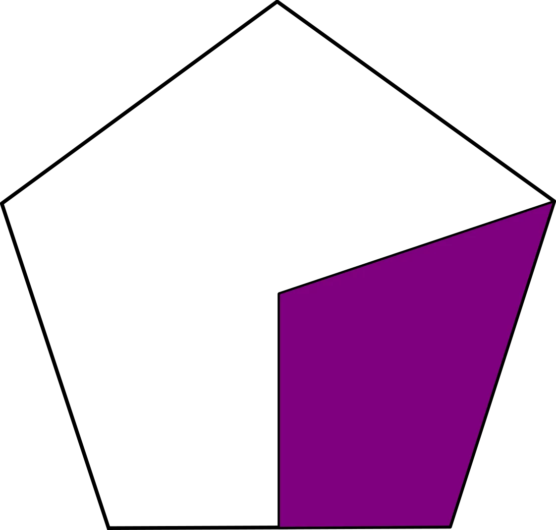 ¿Qué porcentaje del pentágono está sombreado?